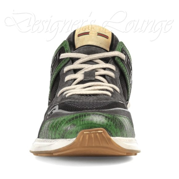 NEW GUCCI Men's ULTRAPACE Low Top Sneakers In Green Tejus Leather G 7.5 / US 8 - Picture 6 of 12